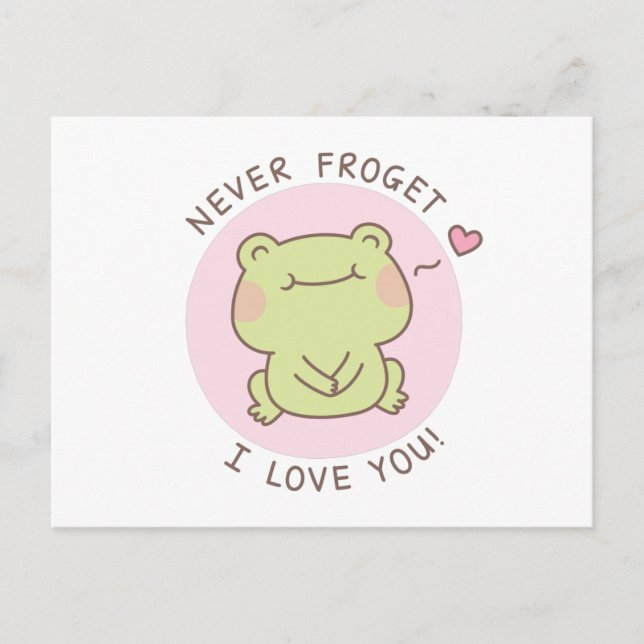 Frogret I Kärlek, Cute Frog Pun-vykort Vykort (Framsida)