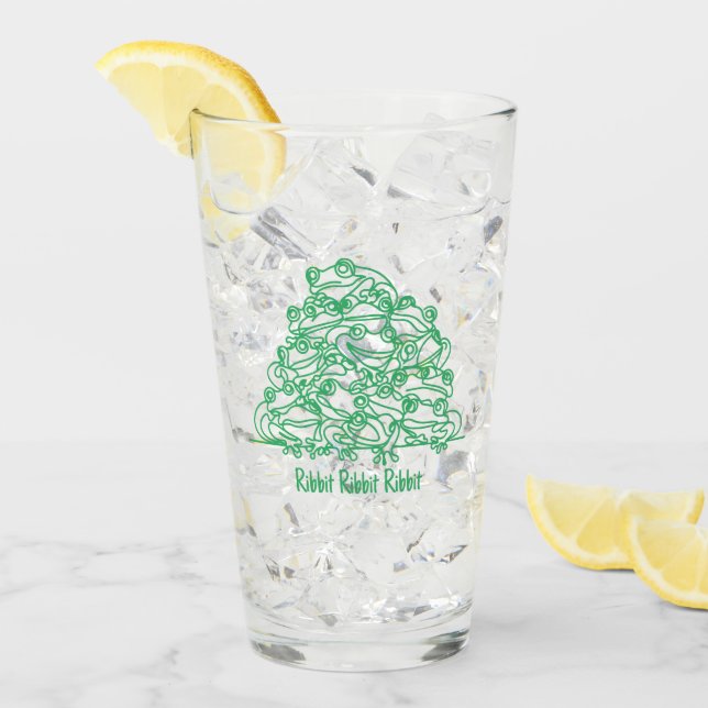 Frogs Abstrakt Grönt Line Art-Personlig Glaskopp (Framsida Ice)