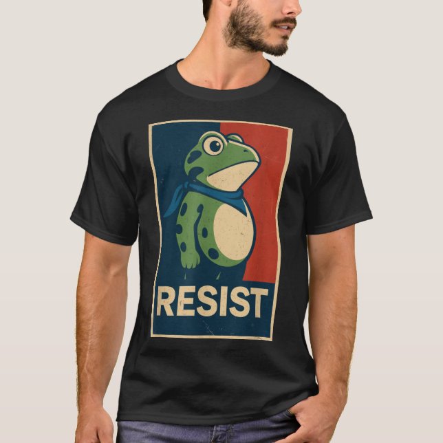 Frogs Against Fascism - Portland Frog Protest, fas T Shirt (Framsida)