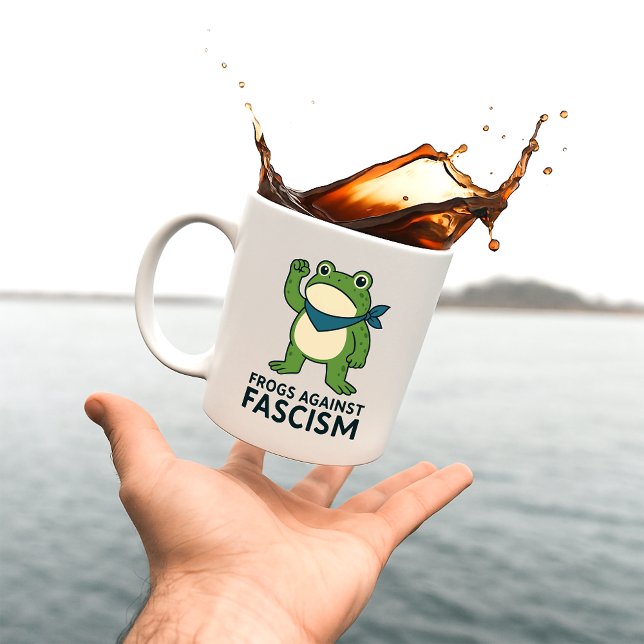 Frogs Against Fascism Portland Frog Protest Kaffemugg (Skapare uppladdad)