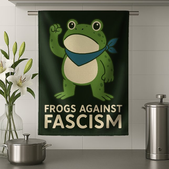 Frogs Against Fascism Portland Frog Protest Kökshandduk (Skapare uppladdad)