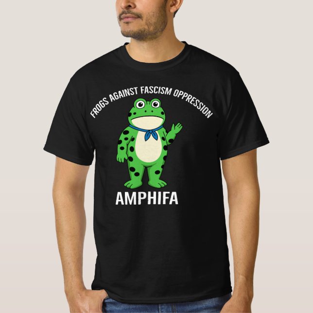 Frogs Against Fascist Oppression AMPHIFA Funny Pro T Shirt (Framsida)