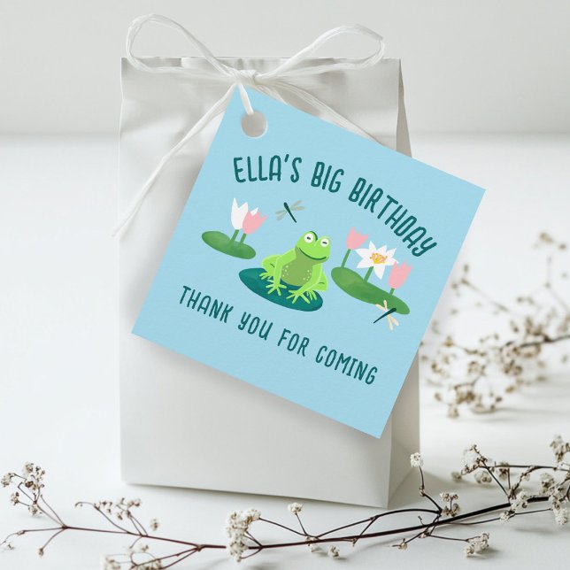 Frogs and Lily Pads Cute Birthday Kids GIFT  Gåvor Etiketter (Frogs and Lily Pads Cute Birthday Kids GIFT Favor Tags
)