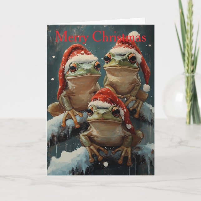 Frogs at Christmas Helgkort (Framsida)