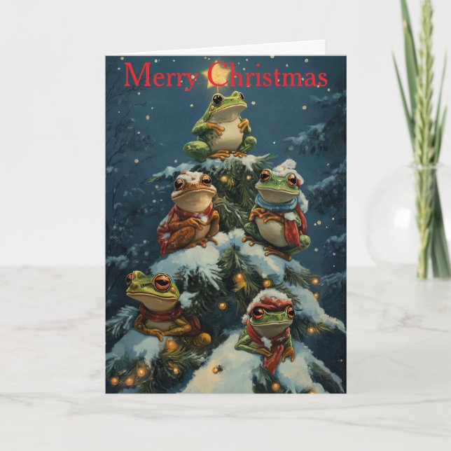 Frogs at Christmas Helgkort (Framsida)