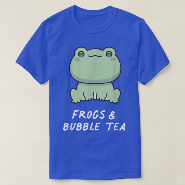 Frogs & Bubble Tea Kawaii Anime Aesthetic Ambhibia T Shirt (Design framsida)