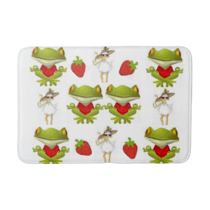 Frogs Chicken Strawberry Bathroom Bath Mat Badrumsmatta