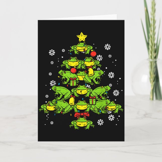 Frogs Christmas Tree Animal Xmas Women Men Kids  Kort (Framsida)