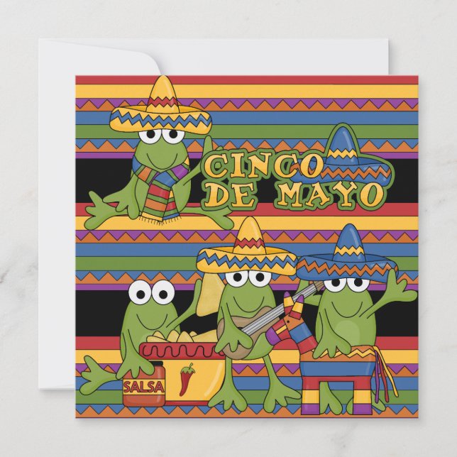 Frogs Cinco de Mayo Anpassningsbar Birthday Inbjud Inbjudningar (Framsida)