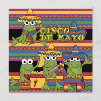 Frogs Cinco de Mayo Anpassningsbar Birthday Inbjud Inbjudningar