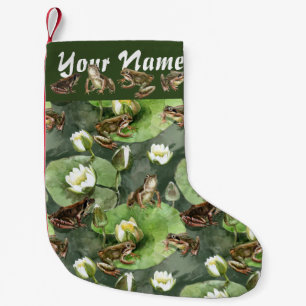 Frogs grönt julklapp liten julstrumpa