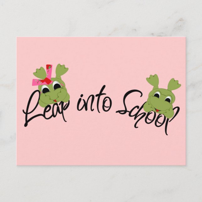 Frogs Leap into School Vykort (Framsida)