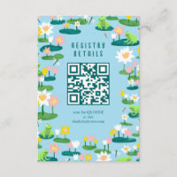 Frogs & Lily Dynors Cute ANPASSNINGSBAR QR CODE BA