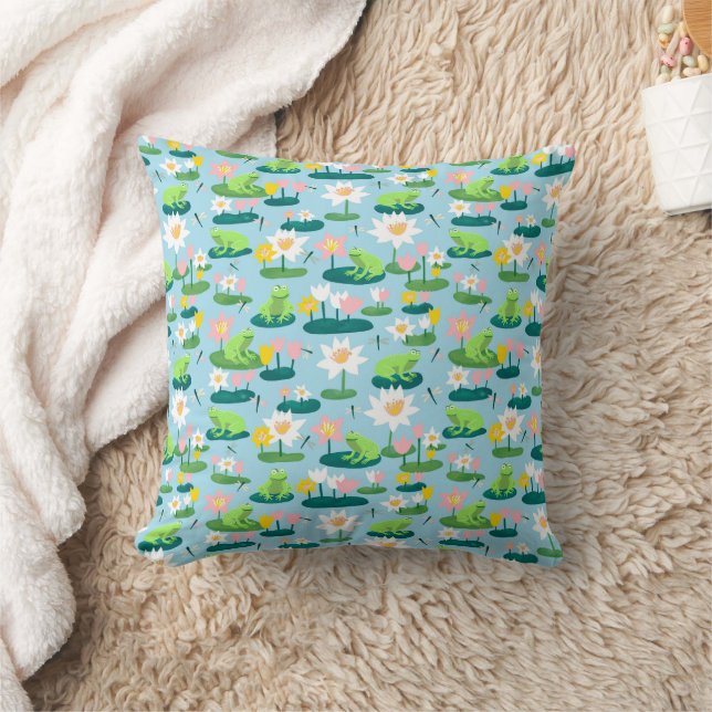 Frogs & Lily Dynors Cute Nursery Baby Kids Playroo Kudde (Filt)