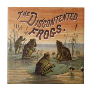 Frogs Lily Dynors Måne Illustration Kakelplatta