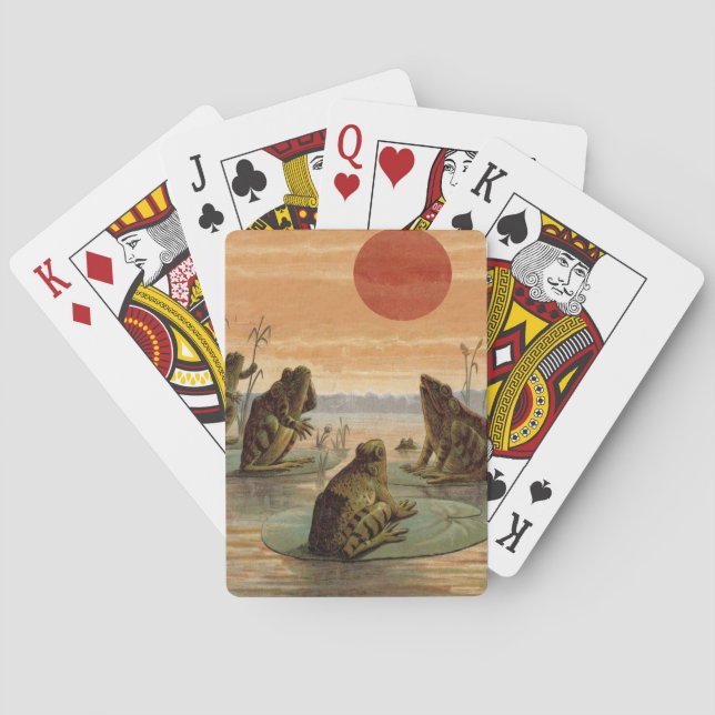 Frogs Lily Dynors Måne Illustration Kortlek (Baksidan)