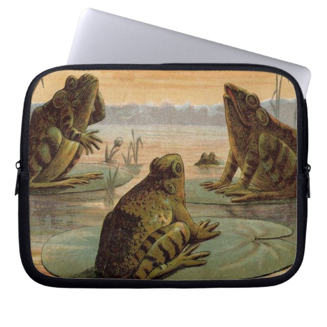 Frogs Lily Dynors Måne Illustration Laptop Fodral (Framsidan)