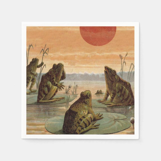 Frogs Lily Dynors Måne Illustration Pappersservett (Framsidan)