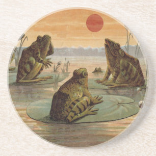 Frogs Lily Dynors Måne Illustration Underlägg Sandsten