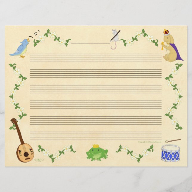 Frogs och Bunnies Music Manuscript Papper (Framsida)