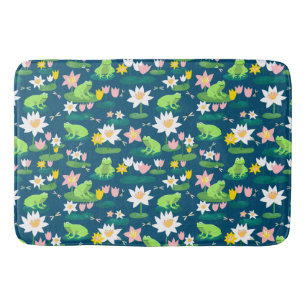 Frogs och Lily Dynors Cute Anpassningsbar Navy BLu Badrumsmatta