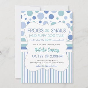Frogs och Snigel Boy Baby Shower Inbjudningar