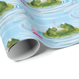 Frogs på Lily Pad med Hearts Presentpapper