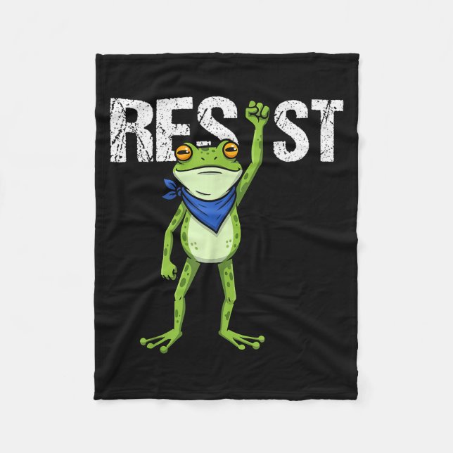 Frogs Resist - Rtland Frog Protest Funny  Fleecefilt (Framsidan)