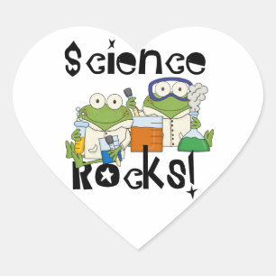 Frogs Science Sten Hjärtformat Klistermärke