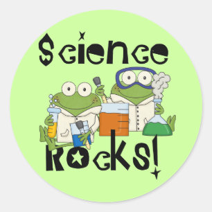 Frogs Science Sten Runt Klistermärke