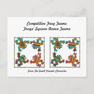 Frogs Square Dance Tea,s Vykort