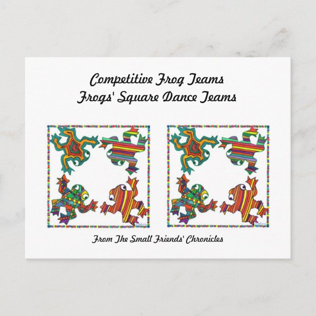 Frogs Square Dance Tea,s Vykort (Framsida)