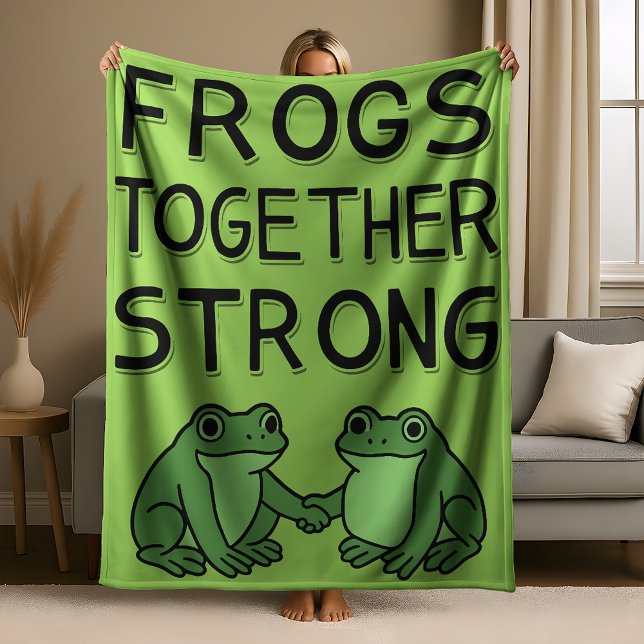 Frogs Together Strong Portland Frog Protest Fleecefilt (Skapare uppladdad)