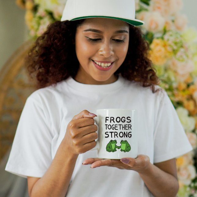 Frogs Together Strong Portland Frog Protest Kaffemugg (Skapare uppladdad)
