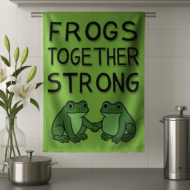 Frogs Together Strong Portland Frog Protest Kökshandduk (Skapare uppladdad)