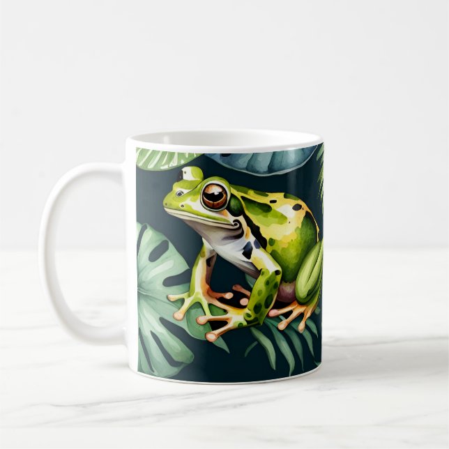 Frogs Watercolor Art Kaffemugg (Vänster)