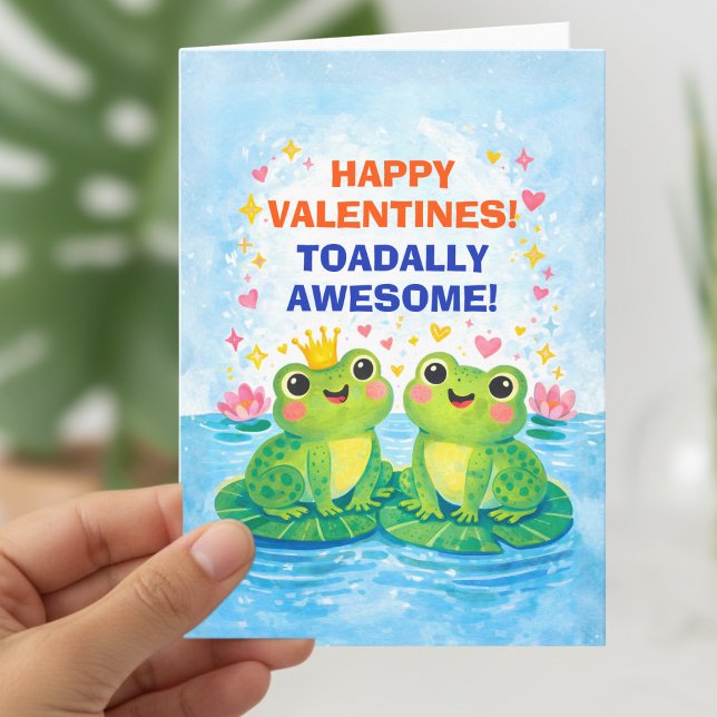 Frogs With a Tiny Crown Valentine Helgkort (Skapare uppladdad)