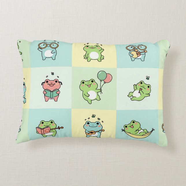 Frogs with Tiny Hobbies Prydnadskudde (Baksidan)
