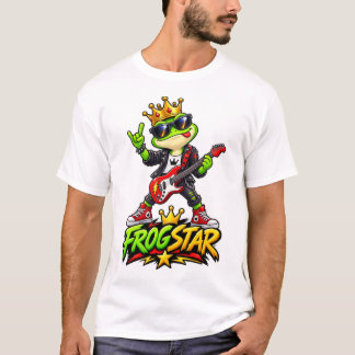 Frogstar – Rolig Kunglig Groda Rockstjärna T Shirt
