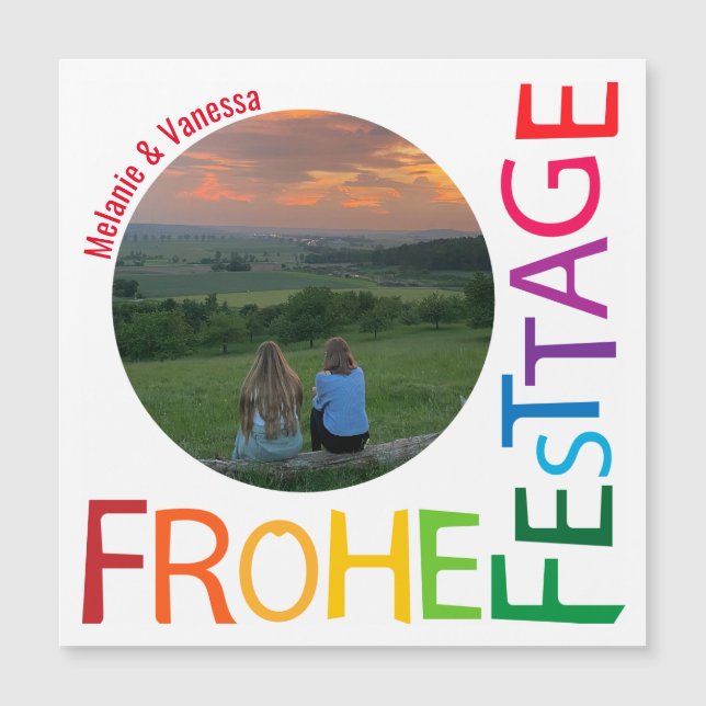 Frohe Festtage Magnetische Foto Karte (Framsida)
