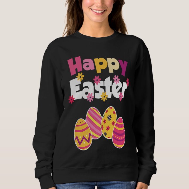 Frohe Ostern colourful eggs Easter  Easter eggs T Shirt (Framsida)