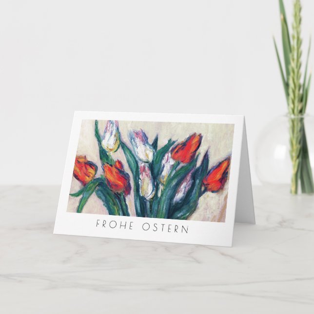 Frohe Ostern. Fine Art Påsk Card på tyska Helgkort (Framsida)