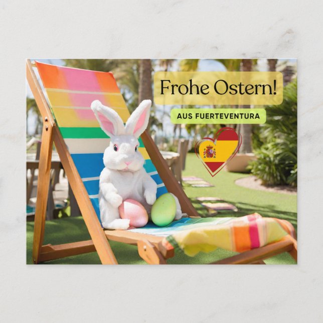 Frohe Ostern Fuerteventura Vykort (Framsida)