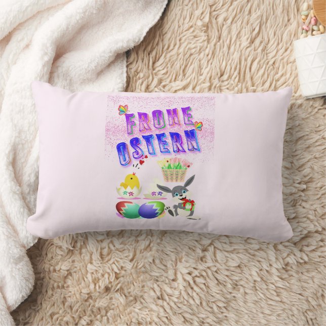 Frohe Ostern Lumbarkudde (Filt)