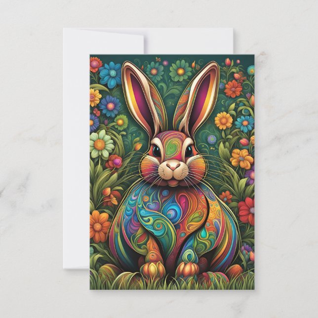 Frohe Ostern - Osterhase in Blumen 2 (Framsida)