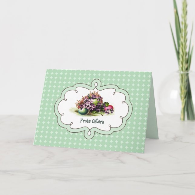 Frohe Ostern. Påsk-kort på tyska Helgkort (Framsida)