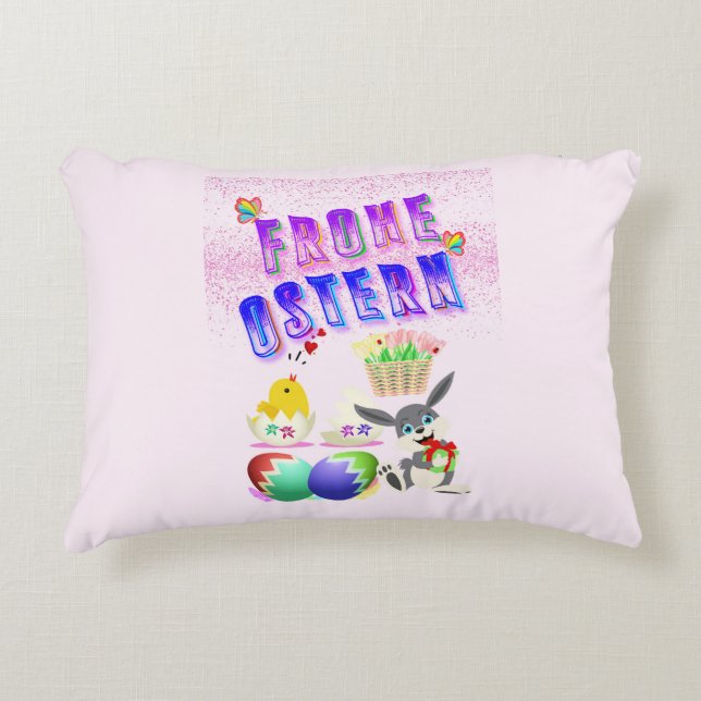 Frohe Ostern Prydnadskudde (Framsidan)