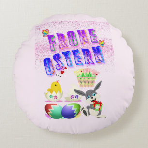 Frohe Ostern Rund Kudde