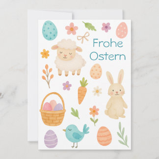 Frohe Ostern- süße Ostermotive- pastell Julkort