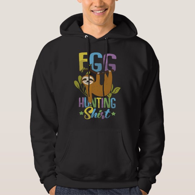 Frohe Ostern T-Shirt Tired Sloth Funny Easter Hoodie (Framsida)